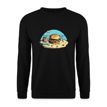 Hamburger at beach n°1 - Unisex Sweatshirt - black - Front - Alina (178cm) & Michal (187cm)