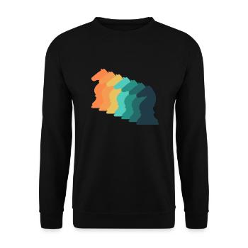 Vintage Game Chess - Unisex Sweatshirt - black - Front - Alina (178cm) & Michal (187cm)
