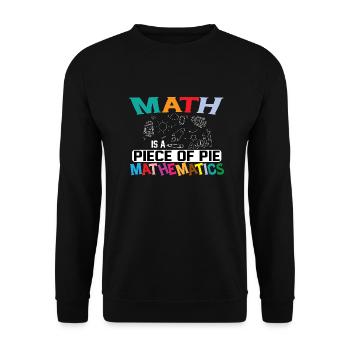 Math is a piece of Pi Mathmatics, Pi-Day Mathefan - Unisex Sweatshirt - black - Front - Alina (178cm) & Michal (187cm)