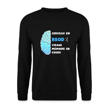 Vidage mémoire en cours. BSOD - Sweat-shirt Unisexe - noir - Devant - Alina (178cm) & Michal (187cm)