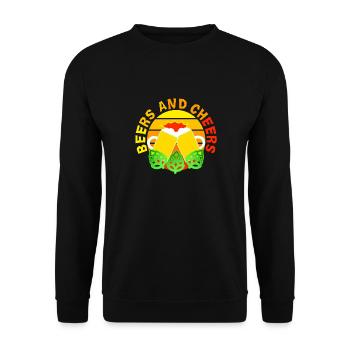 cheers and beers, beer shirts, beer, hops, craft beer - Unisex Sweatshirt - black - Front - Alina (178cm) & Michal (187cm)