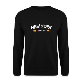 New York The City Yellow - Unisex Sweatshirt - black - Front - Alina (178cm) & Michal (187cm)