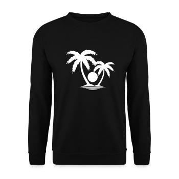Urlaub Strand Sonne Paradies - Unisex Pullover - Schwarz - Vorne - Alina (178cm) & Michal (187cm)