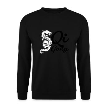 Dragon de Qigong - Sweat-shirt Unisexe - noir - Devant - Alina (178cm) & Michal (187cm)