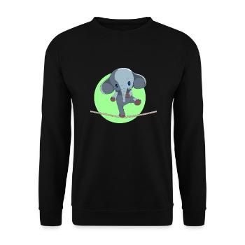 Tightrope Walker Elephant Loco Animal Squad - Unisex Sweatshirt - black - Front - Alina (178cm) & Michal (187cm)