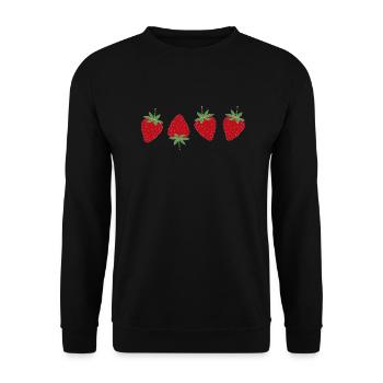 Erdbeere Erdbeere - Unisex Pullover - Schwarz - Vorne - Alina (178cm) & Michal (187cm)