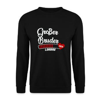 großer bruder loading 2024 - Unisex Pullover - Schwarz - Vorne - Alina (178cm) & Michal (187cm)