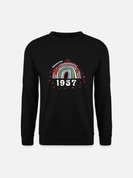 Cute Rainbow Awesome 1957 - 66. Geburtstag mit - Unisex Pullover - Schwarz