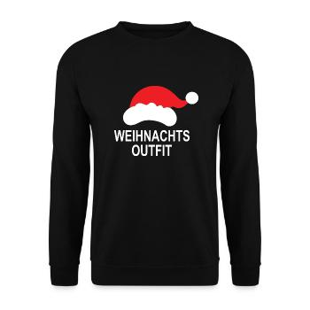 Weihnachten Weihnachts Outfit Weihnachtsgeschenk - Unisex Pullover - Schwarz - Vorne - Alina (178cm) & Michal (187cm)