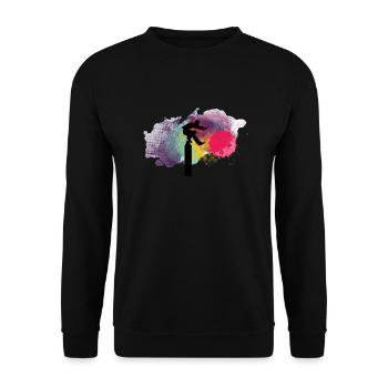 Parkours Sihouette Balance Splash - Unisex Sweatshirt - black - Front - Alina (178cm) & Michal (187cm)