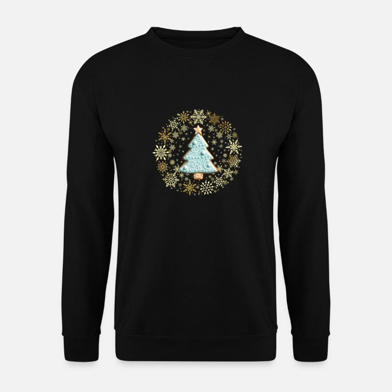 Lebkuchenplätzchen, Weihnachtsbaum Gingerbread - Unisex Pullover - Schwarz