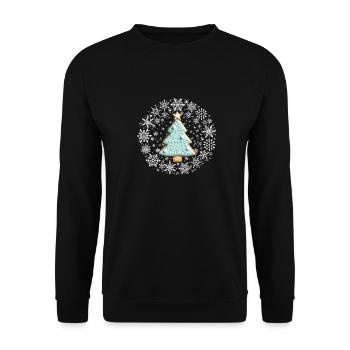 White Christmas, Gingerbread Cookies White - Unisex Sweatshirt - black - Front - Alina (178cm) & Michal (187cm)