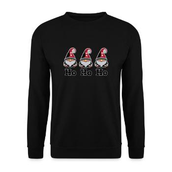 Wichtel_HoHoHo - Unisex Pullover - Schwarz - Vorne - Alina (178cm) & Michal (187cm)