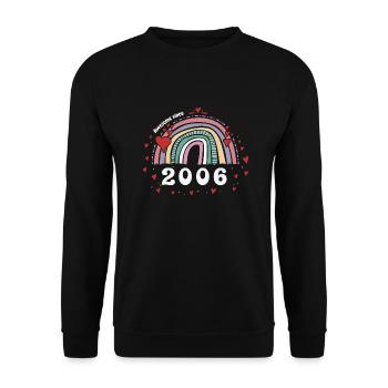 Cute Rainbow Awesome 2006 - 17th Birthday w/ - Unisex Sweatshirt - black - Front - Alina (178cm) & Michal (187cm)
