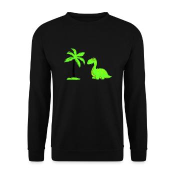 dinosaurier palme 02 - Unisex Pullover - Schwarz - Vorne - Alina (178cm) & Michal (187cm)