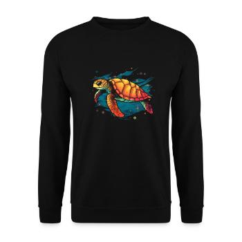 Sea Turtle in the Sea, Love Turtles - Unisex Sweatshirt - black - Front - Alina (178cm) & Michal (187cm)