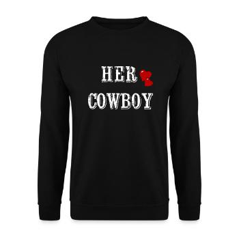 Cowboy, Saint-Valentin, Look assorti, paire assortie - Sweat-shirt Unisexe - noir - Devant - Alina (178cm) & Michal (187cm)