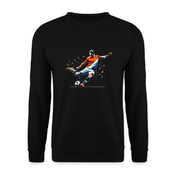Fussball Niederlande - Unisex Pullover - Schwarz - Vorne - Alina (178cm) & Michal (187cm)