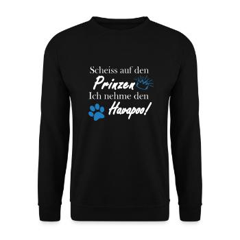 Prinzen Havapoo I Havaneser Pudel Mix - Unisex Pullover - Schwarz - Vorne - Alina (178cm) & Michal (187cm)