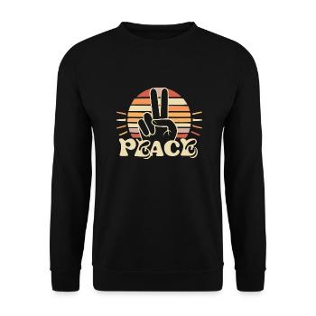 Peace Love Unity Vintage Peace Hippie Freedom - Unisex Sweatshirt - black - Front - Alina (178cm) & Michal (187cm)