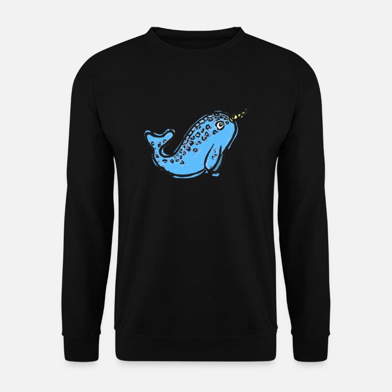 Illustration mignonne de narval - Sweat-shirt Unisexe - noir
