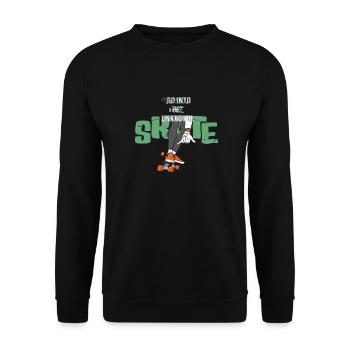 Skateboard - Unisex Pullover - Schwarz - Vorne - Alina (178cm) & Michal (187cm)