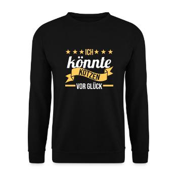 Ich Bin So Gut Drauf Ich Könnte Kotzen - Unisex Pullover - Schwarz - Vorne - Alina (178cm) & Michal (187cm)