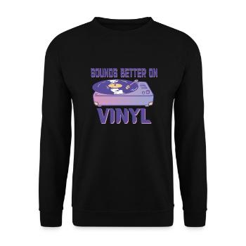 Sonne mieux sur les amateurs de musique rétro vinyle - Sweat-shirt Unisexe - noir - Devant - Alina (178cm) & Michal (187cm)