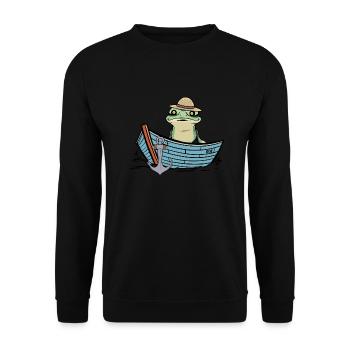 Frog, Frogs, Boat, Pond, Nature - Unisex Sweatshirt - black - Front - Alina (178cm) & Michal (187cm)