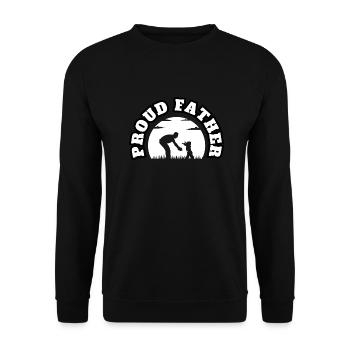 Proud Father Little Boy White - Unisex Pullover - Schwarz - Vorne - Alina (178cm) & Michal (187cm)