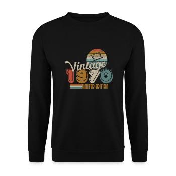 1970 - Sweat-shirt Unisexe - noir - Devant - Alina (178cm) & Michal (187cm)