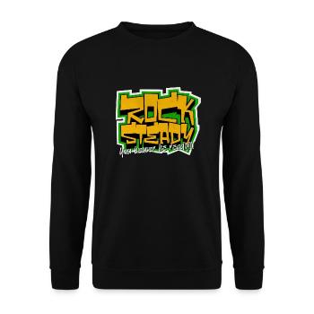 Rocksteady Graffiti Style Reggae - Unisex Sweatshirt - black - Front - Alina (178cm) & Michal (187cm)