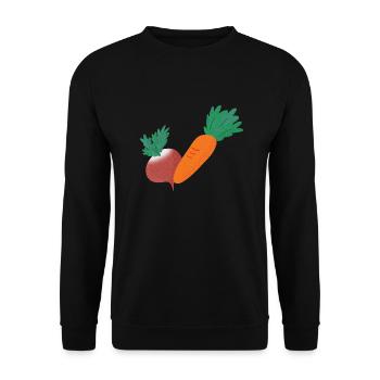 Radieschen & Karotte - Unisex Pullover - Schwarz - Vorne - Alina (178cm) & Michal (187cm)