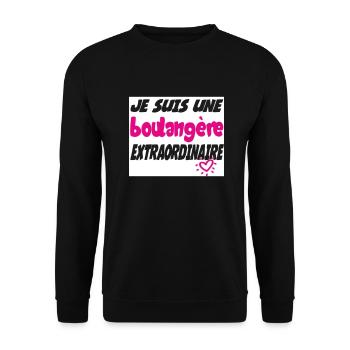 Une boulangère EXTRAORDINAIRE - Sweat-shirt Unisexe - noir - Devant - Alina (178cm) & Michal (187cm)