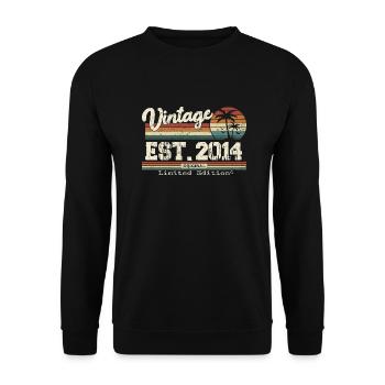2014 Vintage Vintage Retro Birthday Gift - Unisex Sweatshirt - black - Front - Alina (178cm) & Michal (187cm)
