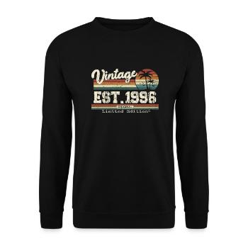 1996 Vintage Vintage Retro Birthday Gift - Unisex Sweatshirt - black - Front - Alina (178cm) & Michal (187cm)