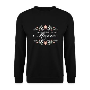 Ich bin eine großartige Oma - Unisex Pullover - Schwarz - Vorne - Alina (178cm) & Michal (187cm)