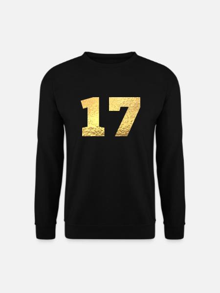 Numéro 17 paillettes doré - 17e anniversaire - Sweat-shirt Unisexe - noir