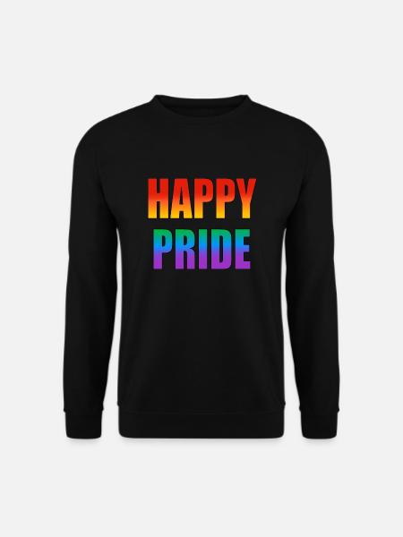 Happy Pride rainbow text - Unisex Sweatshirt - black
