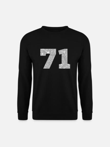 71 Silver Glitter - 71st Birthday - Unisex Sweatshirt - black