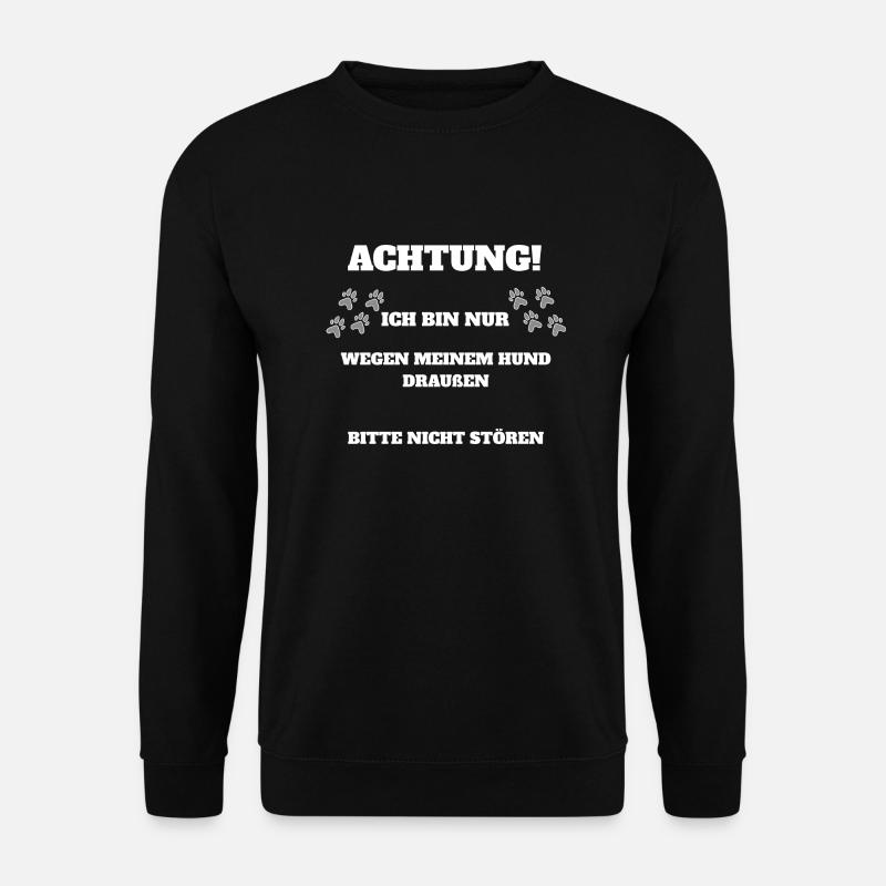 Draußen mit dem Hund. - Unisex Pullover - Schwarz
