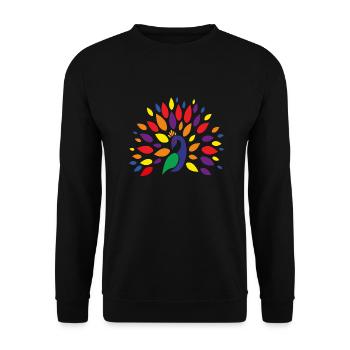 Peacock - Unisex Sweatshirt - black - Front - Alina (178cm) & Michal (187cm)