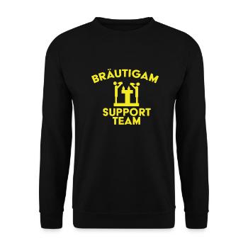 Bräutigam Support Team - Unisex Pullover - Schwarz - Vorne - Alina (178cm) & Michal (187cm)