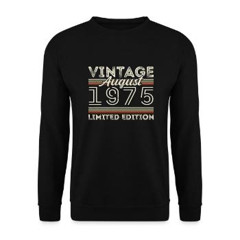 Août 1975 Légende depuis août 1975 Millésime 1975 - Sweat-shirt Unisexe - noir - Devant - Alina (178cm) & Michal (187cm)