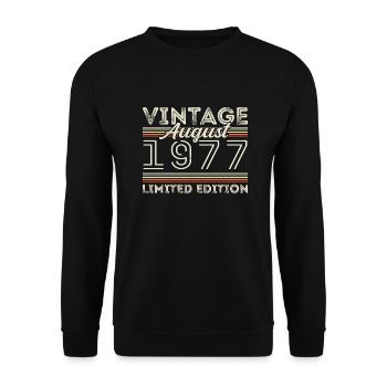 Août 1977 Légende depuis août 1977 Millésime 1977 - Sweat-shirt Unisexe - noir - Devant - Alina (178cm) & Michal (187cm)