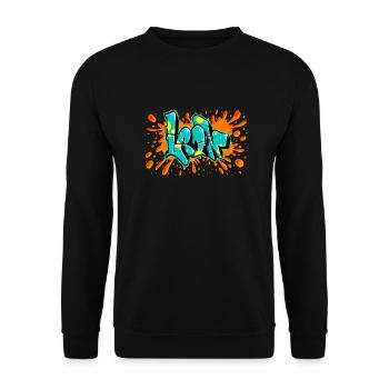 Leon graffiti red splash printable on everything - Unisex Sweatshirt - black - Front - Alina (178cm) & Michal (187cm)