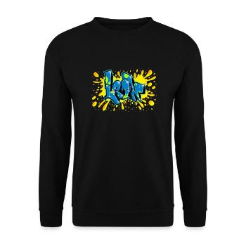 Leon graffiti splash name printable on everything - Unisex Sweatshirt - black - Front - Alina (178cm) & Michal (187cm)