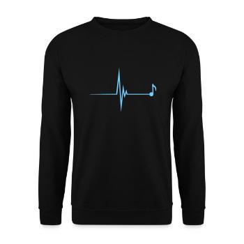 Music Music Note Pulse Frequency Note Heartbeat - Unisex Sweatshirt - black - Front - Alina (178cm) & Michal (187cm)