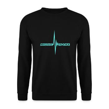 Music is Life Puls Heartbeat Music Fréquence Paroles - Sweat-shirt Unisexe - noir - Devant - Alina (178cm) & Michal (187cm)