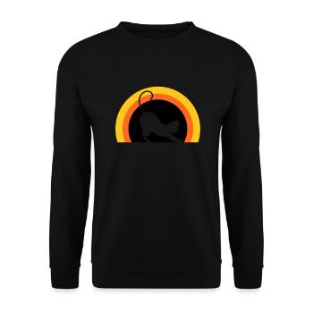 Katze > Vectorgraphic ! Cat - Unisex Pullover - Schwarz - Vorne - Alina (178cm) & Michal (187cm)